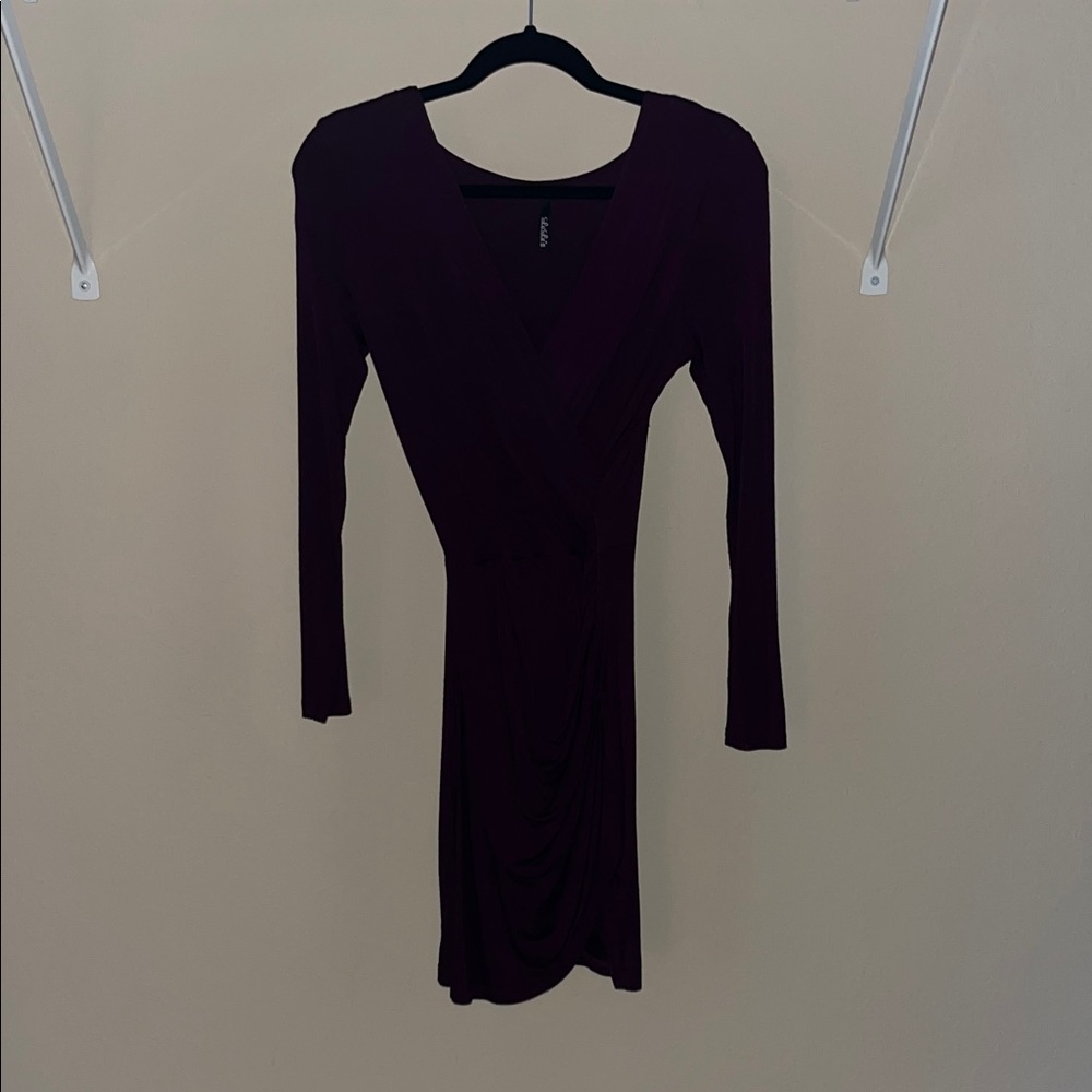 Lulu's Deep Purple Long Sleeve Dress